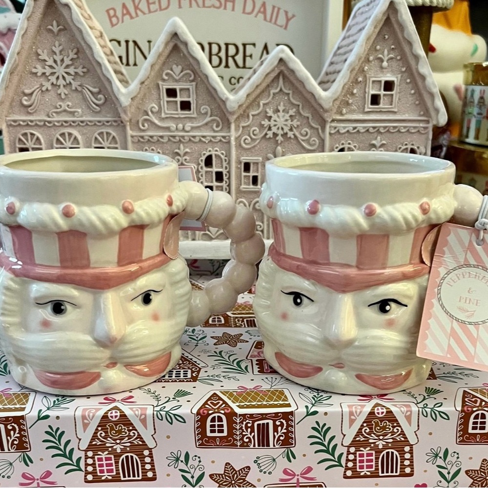 2 New 2024 TikTok Famous Pink Christmas Nutcracker Mugs - Gorgeous Hard to Find